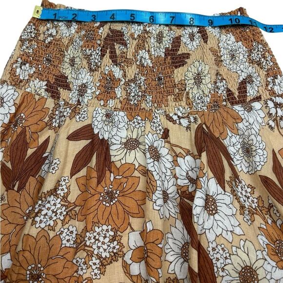J. Crew Linen smocked mini skirt in zinnia floral Size XXS - Picture 3 of 7